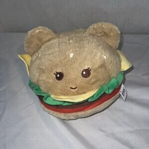 BMI Merchandise Cheeseburger Bear Plush Pillow Stuffed Animal Pillow Plush Toy